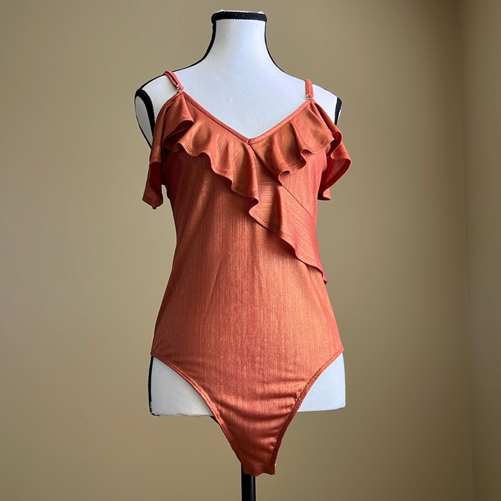 NWT - Band of Gypsies - Ruffle Wrap Bodysuit - Designer Sample - M/Unsized